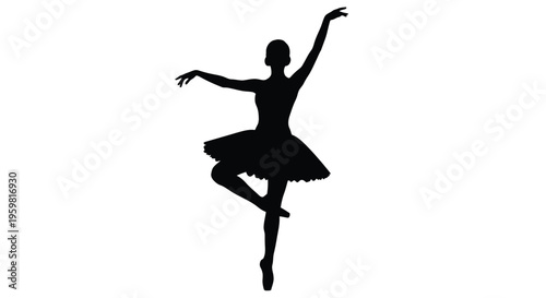 Silhouette of a ballerina in a graceful pose showcasing dance and artistry