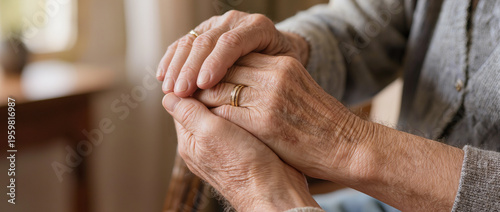 hands of the elderly woman