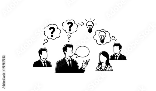 Leadership influence team alignment persuasion concept vector illustration