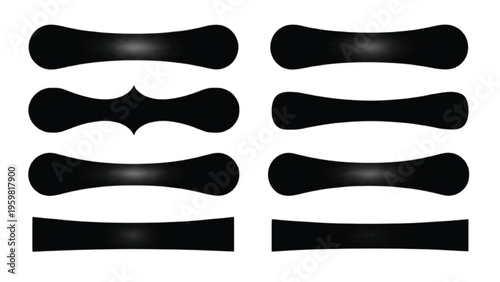 Set of content hierarchy break silhouettes with section divider and split layout elements