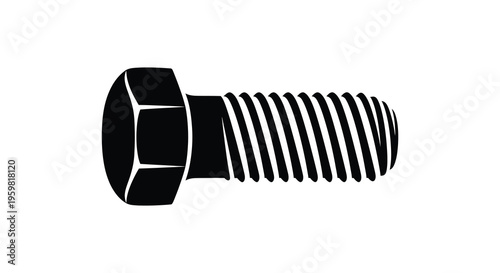 A stark black bolt displayed against a white background silhouette