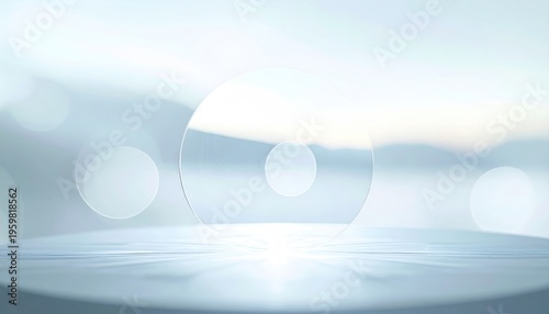 Foggy Landscape with Abstract Shapes and Light.