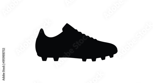 Silhouette of a single soccer cleat against a white background
