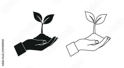 Hands cradling young plants a symbol of growth and care