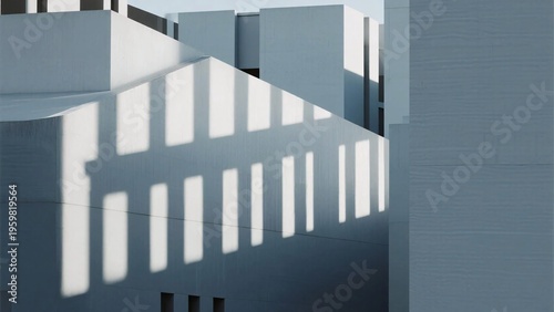 Abstract Architectural Composition with Soft Shadows in Urban Setting