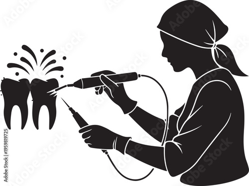 Dental hygienist ultrasonic scaling procedure
