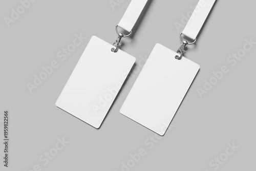 Blank Id Card Mockup - 3D Illustration