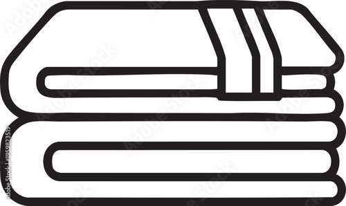 Black vector icon of an open metal paper clip with a 3d shadow effect for office business equipment and steel tool symbol illustrations