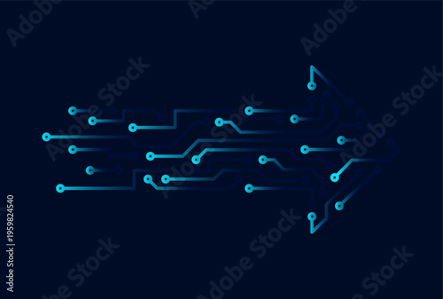 Abstract arrow direction. Technology background
