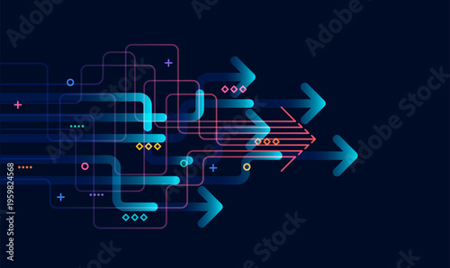 Abstract arrow direction. Technology background. High speed. Hi-tech