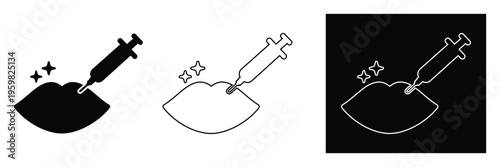 Heart shaped lips with a syringe injecting filler for cosmetic enhancement procedures