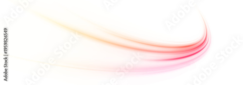 Fast blur road in abstract light space. Neon beam streak with gradient glow and digital energy.