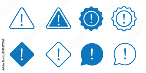 Exclamation Mark Chat Bubble Icon Vector Illustration for Alert Notification Message exclamation mark chat bubble icon. Warning Alert Icons Set. caution triangle icons, safety alert and notifications 