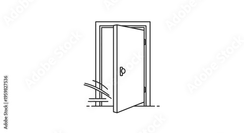 Open Doorway with Breezy Wind Effect, Entering New Opportunity Concept