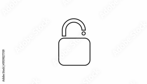 Open Padlock Icon, Unlocked Security Symbol, Access Granted, Freedom Concept