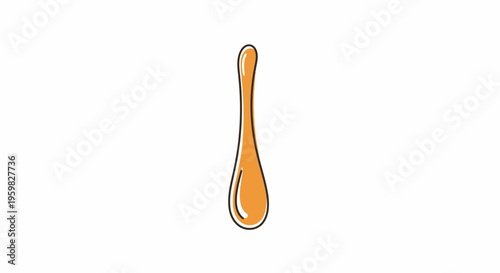 Orange Blob of Liquid or Paint Dripping Down, Isolated on White Background
