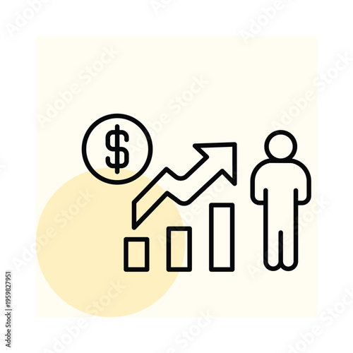 Businessman Growth vector, pixel perfect, illustrator file 
