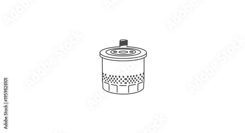 Oil Filter Icon, Automotive Part, Car Maintenance, Vector Illustration