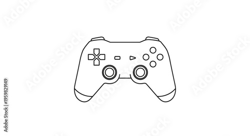Modern Game Controller Outline Icon, Digital Entertainment and Gaming Concept