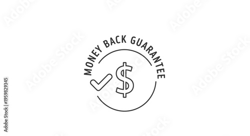 Money Back Guarantee Stamp with Dollar Sign and Check Mark