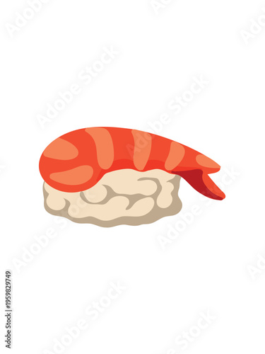 shrimp sushi roll isolated on clean white background