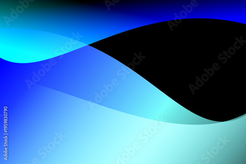 ネオンブルーのウェーブグラデーション抽象背景テクスチャ素材