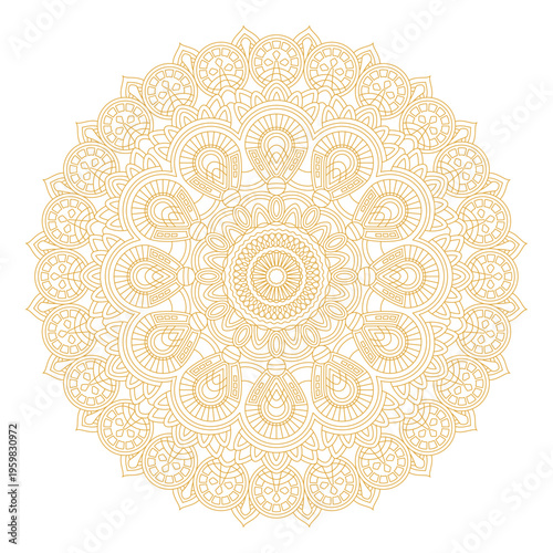 Golden Ornamental Round Pattern - keylines