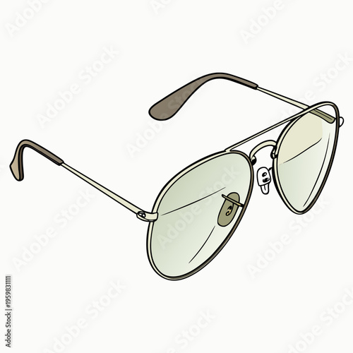 Aviator Style Sunglasses with Green Lenses aviator sunglasses