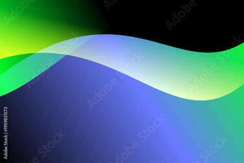 ウェーブグラデーション抽象背景テクスチャ素材　青　緑