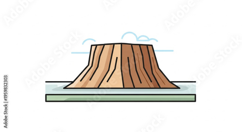 Illustration of Devils Tower National Monument in Wyoming.