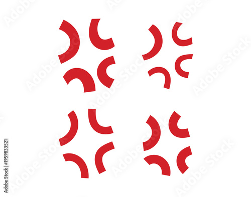 Red angry badge for customer support portals, clear complaint and escalation marker for dashboards and review summaries, bold emblem to indicate negative sentiment or urgent attention