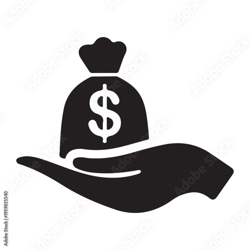 hand holding money bag