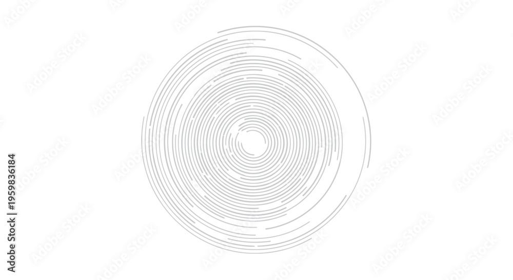 Obraz premium Abstract concentric spiral design on white background, minimalistic graphic design concept