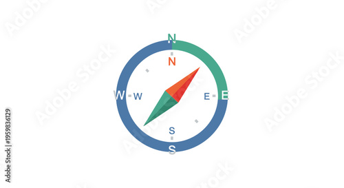 A Simple Graphic of a Compass Directional Icon Pointing North in a White Background