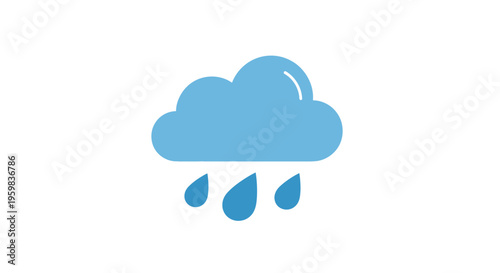 Weather icon featuring a blue cloud releasing raindrops indicating the likelihood of rain