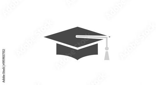 Minimalist graphic illustration of an academic cap symbolizing higher education attainment