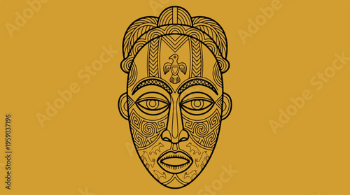 African Tribal Face Mask Design.