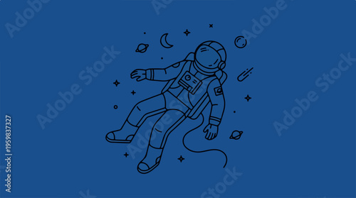 Astronaut Floating in Space.