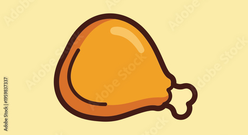A digitally rendered chicken drumstick illustration with an appealing and appetizing presentation