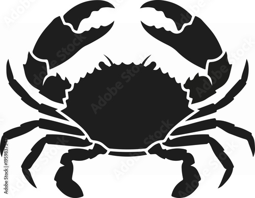 Black Crab Silhouette Graphic.