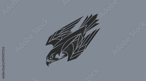 Black Eagle Flying Sideways.