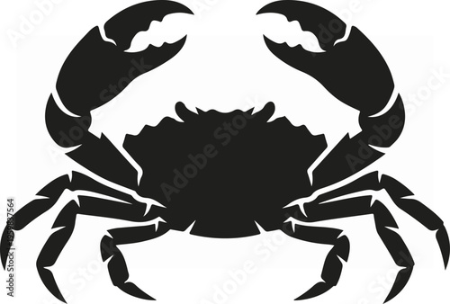 Black Crab Silhouette Icon.