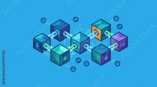 Blockchain Technology Network System.