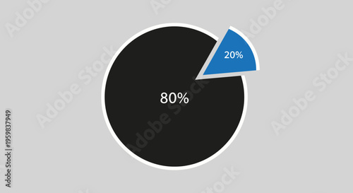 Pie chart illustrating data percentage analysis, visual representation of statistical information