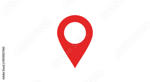 Red Location Pinpoint Icon for Navigation and Geographic Targeting on a White Background