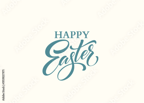 Happy Easter Pastel Background with Decorative Eggs and Flowers – Minimal Spring Holiday Design