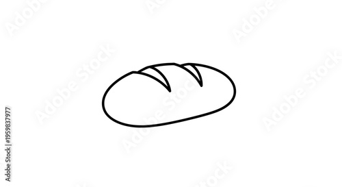 Simple line drawing of a loaf of bread, suitable for various design applications