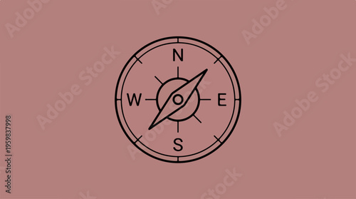 Brown Compass Navigation Tool.