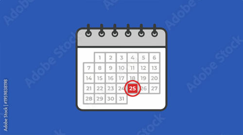 Calendar with marked date page.