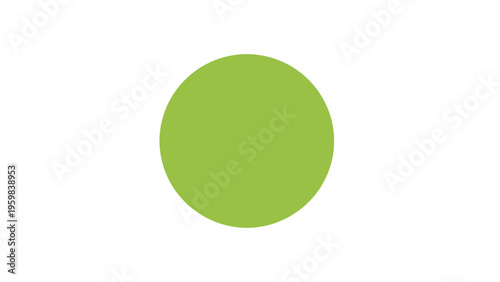 A bright green circle against a clean white background.